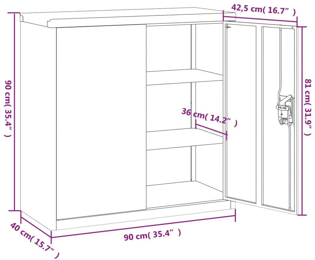 ΑΡΧΕΙΟΘΗΚΗ ΑΝΘΡΑΚΙ 90 X 40 X 90 ΕΚ. ΑΠΟ ΑΤΣΑΛΙ 339731