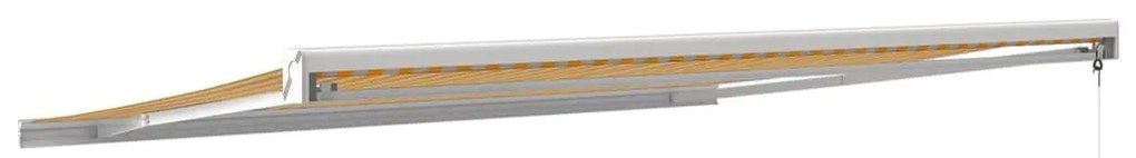 Τέντα Πτυσσόμενη Κίτρινη/Λευκή 4,5 x 3 μ. Ύφασμα και Αλουμίνιο - Πολύχρωμο