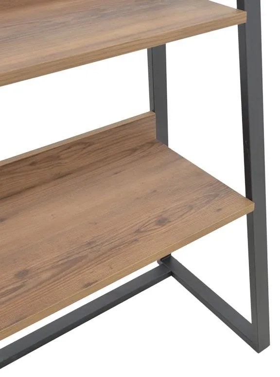 Βιβλιοθήκη Ryder καρυδί-μαύρο 75x36x185εκ 78x36x185 εκ.