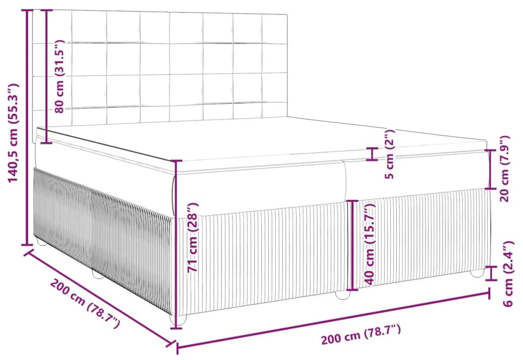 ΚΡΕΒΑΤΙ BOXSPRING ΜΕ ΣΤΡΩΜΑ ΣΚΟΥΡΟ ΚΑΦΕ 200X200 ΕΚ. ΥΦΑΣΜΑΤΙΝΟ 3292166