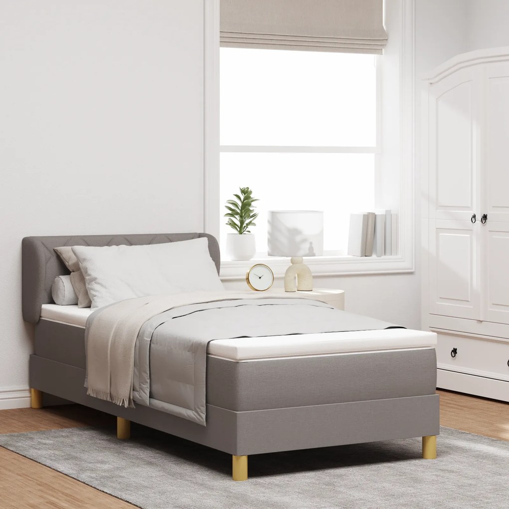 vidaXL Κρεβάτι με Στρώμα σε Ταμπί, 90x200 εκ, Ύφασμα