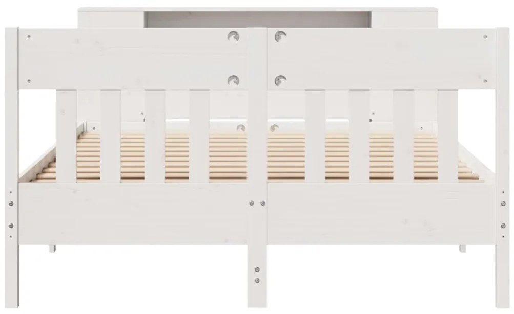 vidaXL Κρεβάτι Βιβλιοθήκη Χωρίς Στρώμα 120x190 εκ Μασίφ Ξύλο Πεύκου