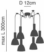 SE21-NM-4-NM6-MS2 ADEPT TUBE Nickel Matt Pendant Black Metal Shade+