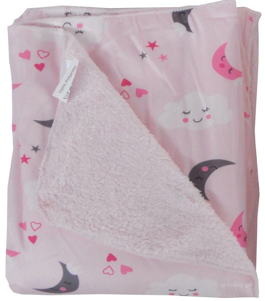 Κουβέρτα Fleece Κούνιας (110x150) Με Γουνάκι Viopros Σχ 75