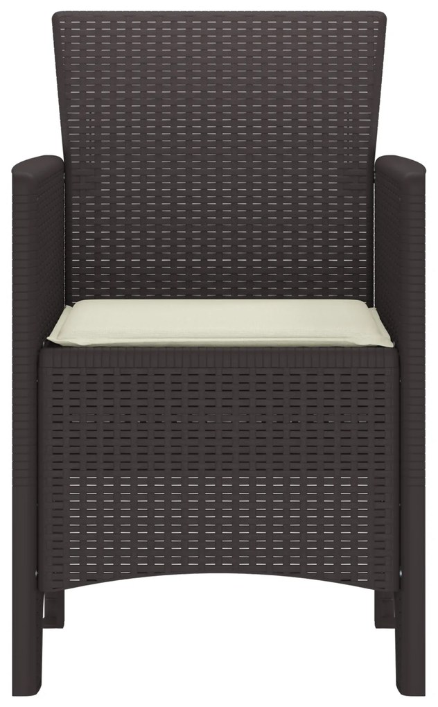 vidaXL Καρέκλα Κήπου 2 pcs Καφέ 53 x 49 x 85 εκ. PP
