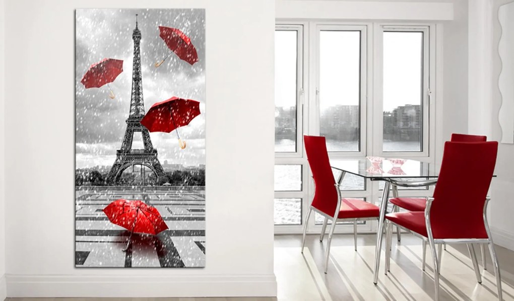 Πίνακας - Paris: Red Umbrellas 60x120