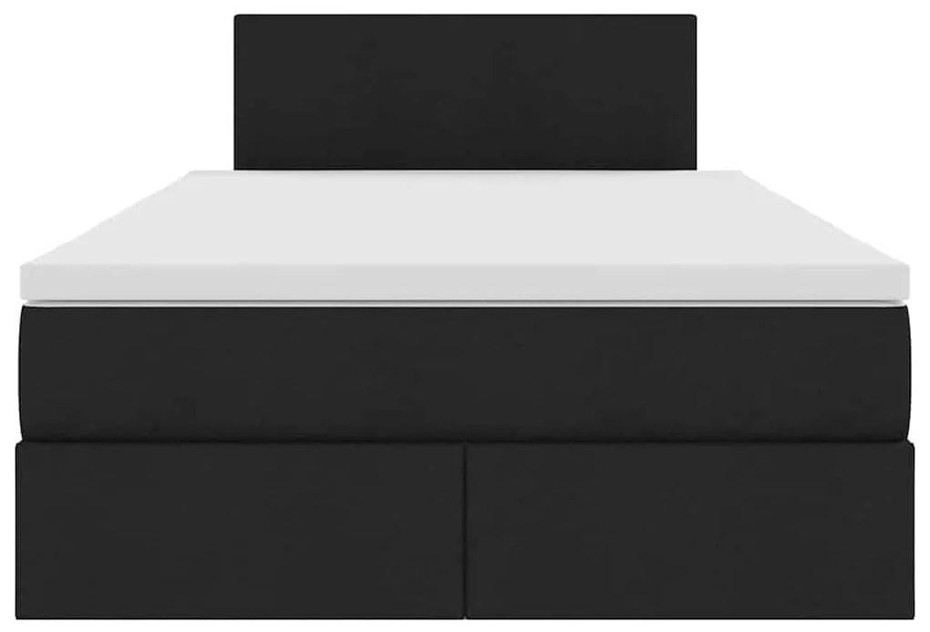 vidaXL Κρεβάτι με αποθηκευτικό χώρο και στρώμα Μαύρο 120 x 190 cm