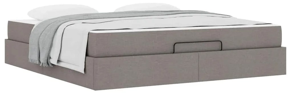 vidaXL Σκελετός κρεβατιού με στρώμα με στρώμα 2 pcs Taupe ύφασμα