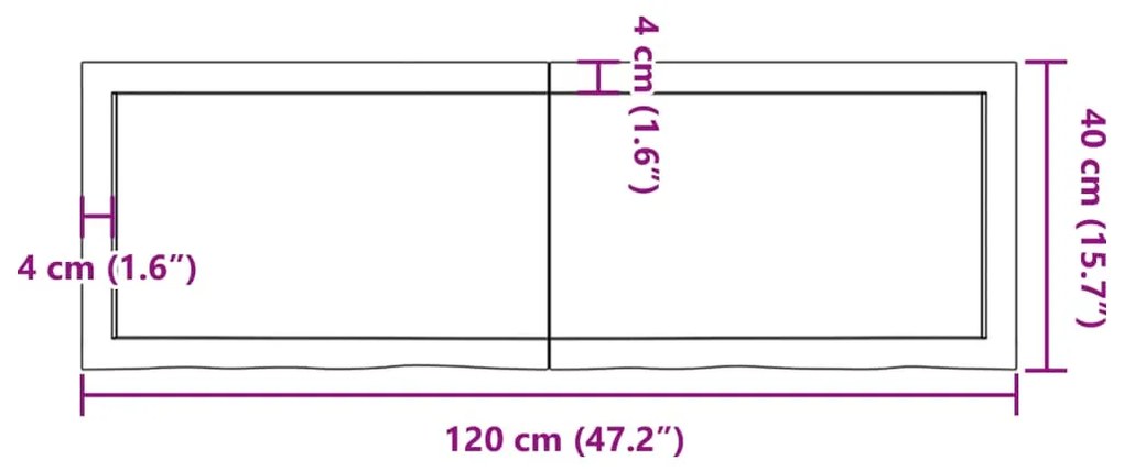 ΡΑΦΙ ΤΟΙΧΟΥ 120X40X(2-4) ΕΚ. ΑΠΟ ΑΚΑΤΕΡΓΑΣΤΟ ΜΑΣΙΦ ΞΥΛΟ ΔΡΥΟΣ 363574