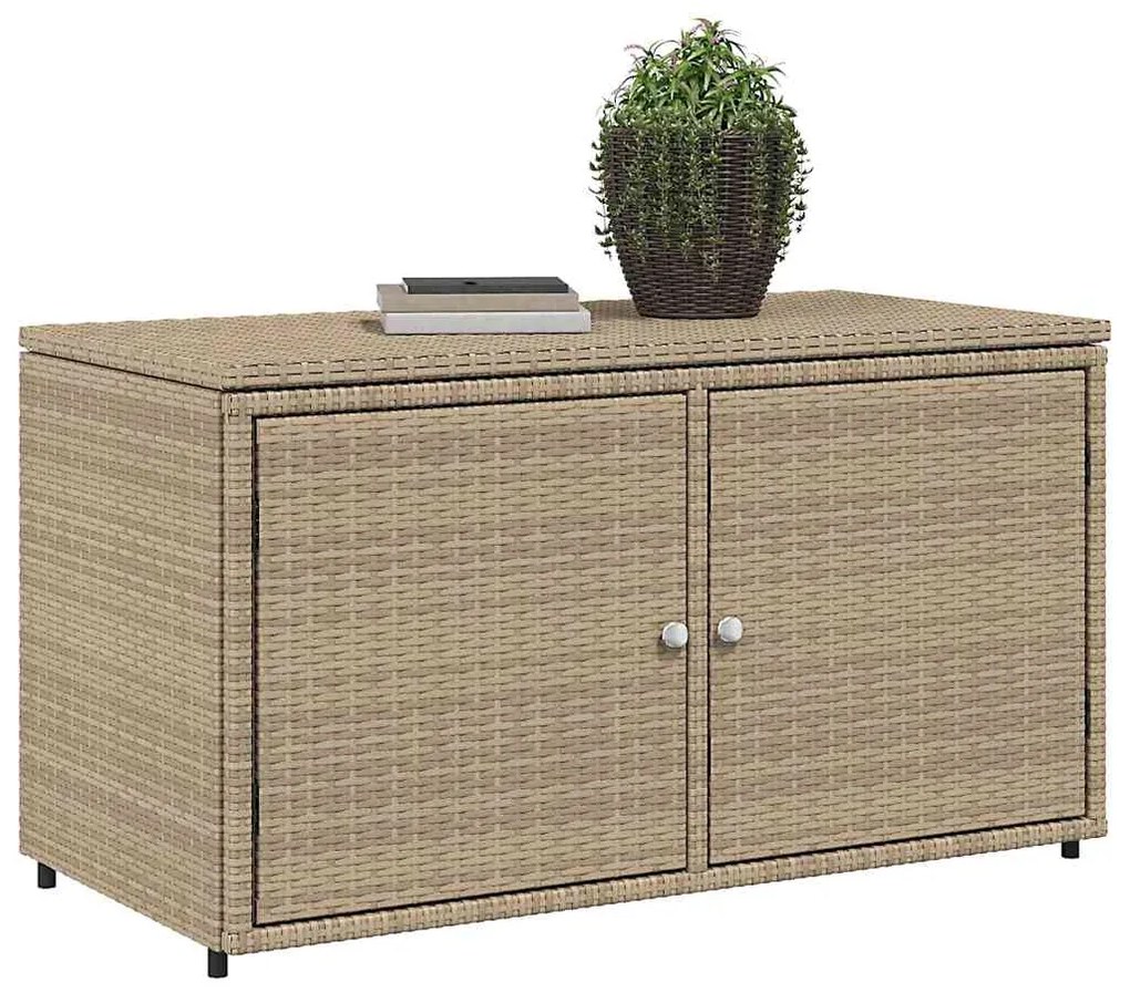 vidaXL Ντουλάπι Αποθήκευσης Κήπου Beige 110x55x60,5εκ. Συνθετικό Ρατάν