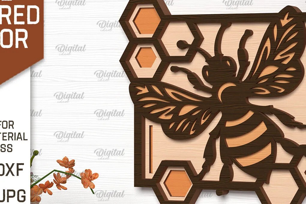 Intra απο ξύλο plywood 3mm-4mm πάχος Διακόσμηση τοίχου με στρώματα μέλισσας Δίασταση 30x20 cm INTRAFABR-100380521