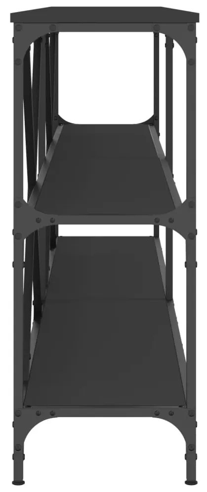 vidaXL Τραπέζι Κονσόλα Μαύρο 200 x 30 x 75 εκ. Επεξεργ. Ξύλο/Σίδηρος