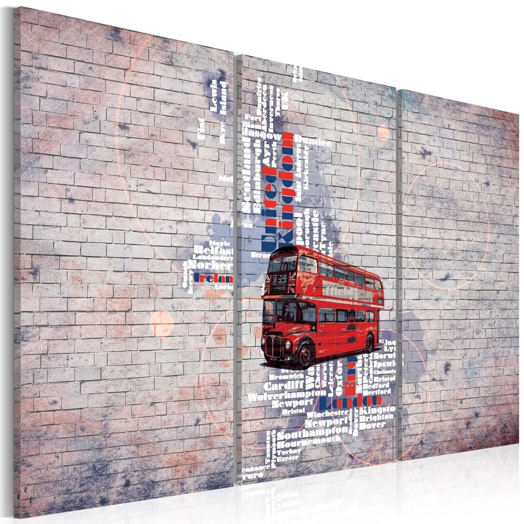 Πίνακας - Around the Great Britain by Routemaster - triptych 60x40