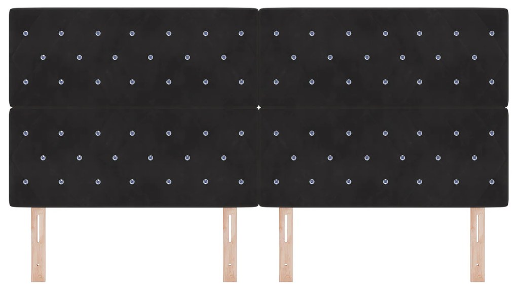 vidaXL LED Κεφαλή Μαύρη 100 εκ Βελούδινη