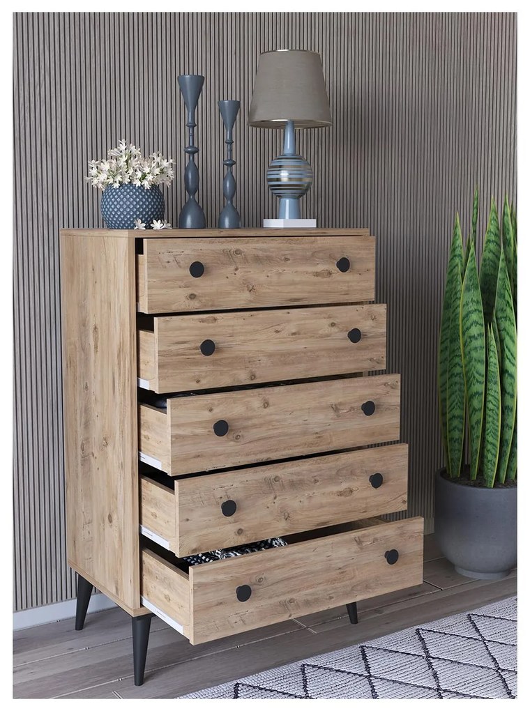 Συρταριέρα ArteLibre AMARI Δρυς Μοριοσανίδα 72x43x114cm