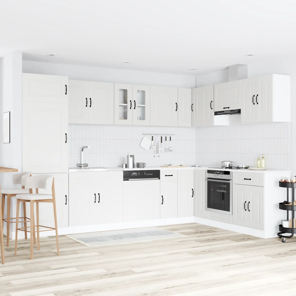 vidaXL Ντουλάπα Κουζίνας με πόρτα Kalmar 2 pcs Λευκό 80 x 46 x 81.5 εκ