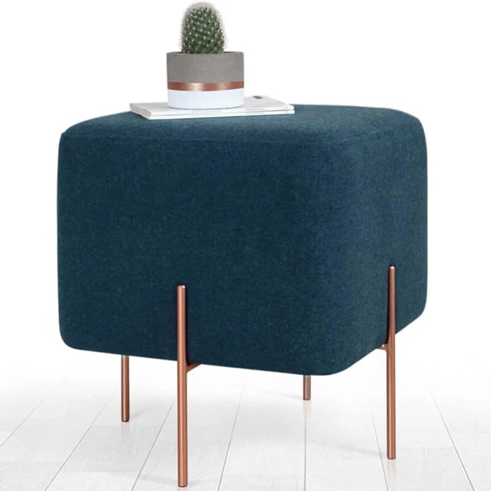 Σκαμπό Copper 209FLF1192 40x40x42cm Navy Blue