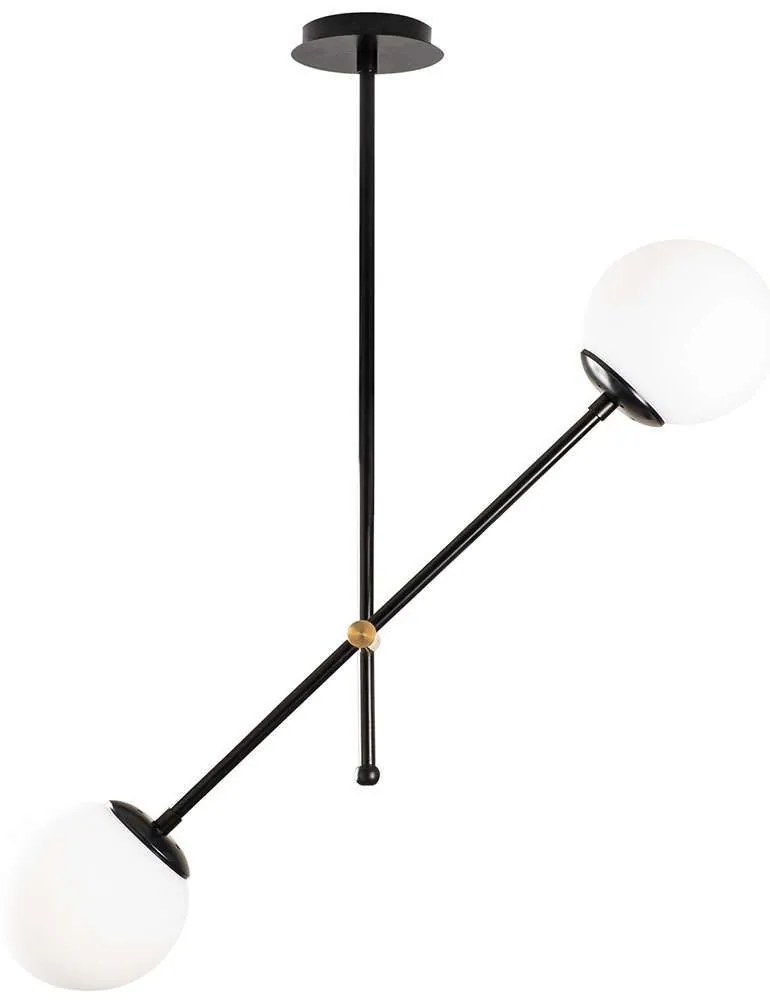 Φωτιστικό Οροφής Best 892OPV1931 80x15x90cm 2xE27 40W Black-White Opviq