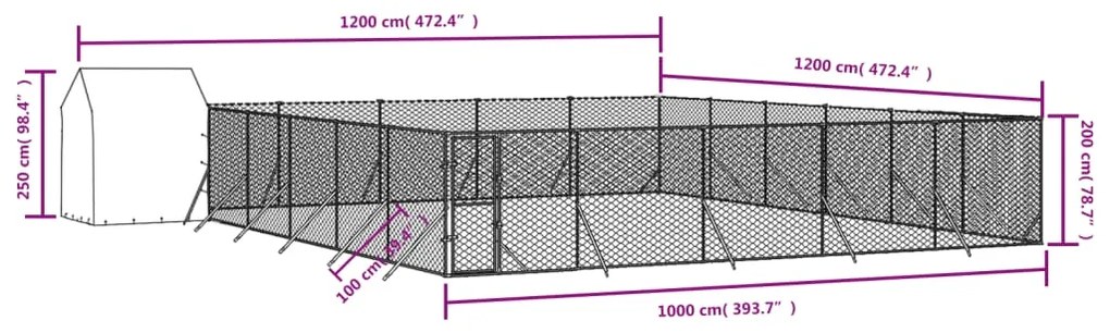 ΚΛΟΥΒΙ ΣΚΥΛΟΥ ΕΞ. ΧΩΡΟΥ ΜΕ ΟΡΟΦΗ ΑΣΗΜΙ 12X12X2,5 Μ ΓΑΛΒ. ΑΤΣΑΛΙ 3190482