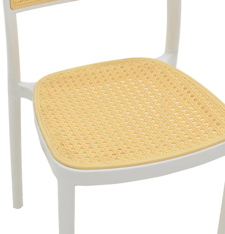 Καρέκλα Westley pakoworld pp φυσικό-λευκό 55x47x81εκ