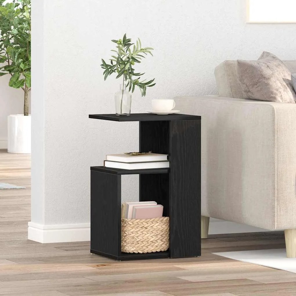vidaXL Τραπέζι πλευράς Μαύρο Δρυς 36x30x56 εκ Επεξεργασμένο ξύλο