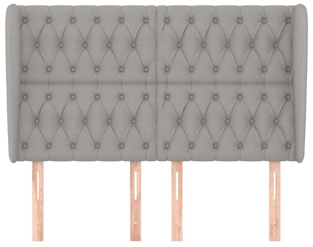 Κεφαλάρι με Πτερύγια Ανοιχτό Γκρι 163x23x118/128 εκ. Υφασμάτινο 3118298