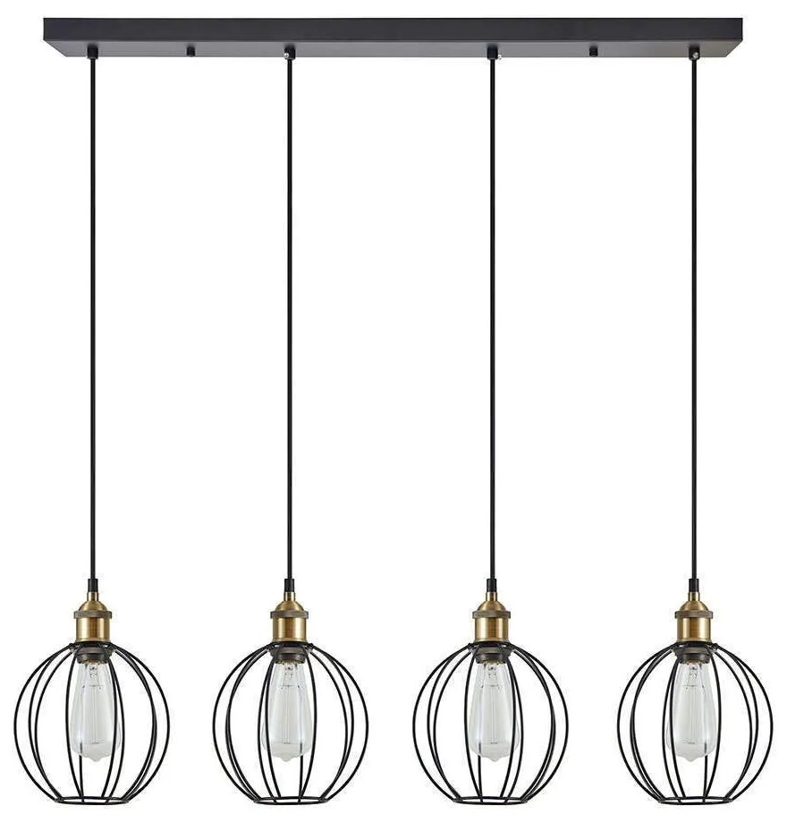 Φωτιστικό Οροφής - Ράγα Magnum 77-8716 87x20x300cm 4xE27 60W Black-Bronze Homelighting