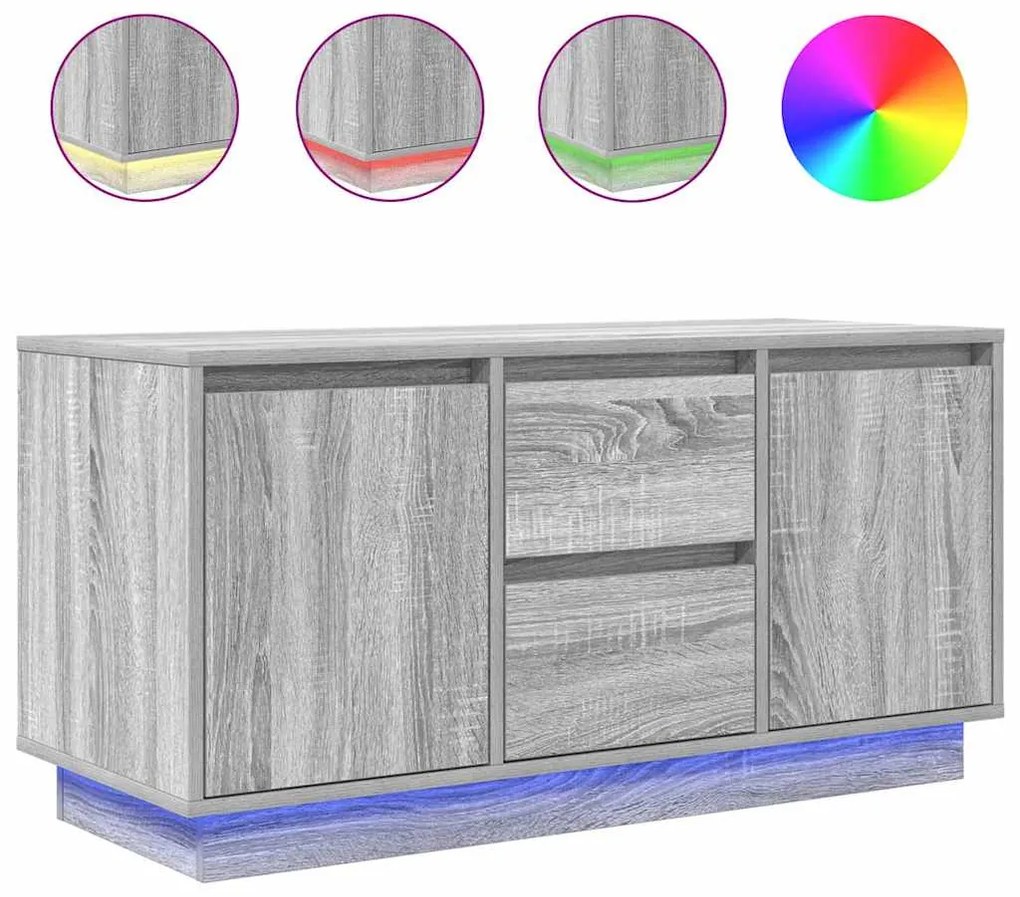 Έπιπλο Τηλεόρασης με LED Γκρι Sonoma 100x41x50 εκ. - Γκρι