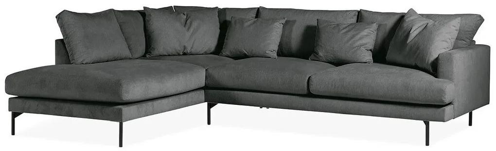 Γωνιακός Καναπές Seattle T103, Σκούρο γκρι, 294x200x91cm, 133 kg, Πόδια: Μέταλλο | Epipla1.gr