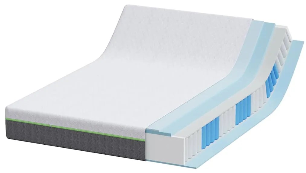 vidaXL Στρώμα Λευκό και Γκρι 140 x 200 cm Τσέπες ελατηρίων