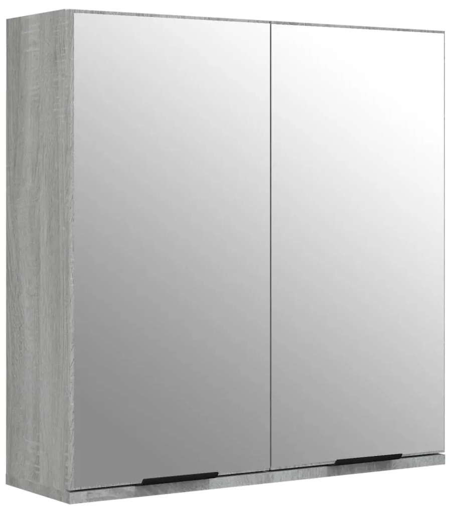 vidaXL Ντουλάπι Μπάνιου με Καθρέφτη Γκρι sonoma 64 x 20 x 67 εκ.