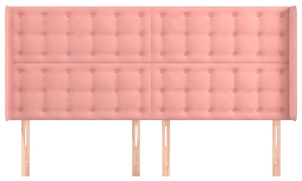 vidaXL Κεφαλάρι με Πτερύγια Ροζ 163x16x118/128 εκ. Βελούδινο