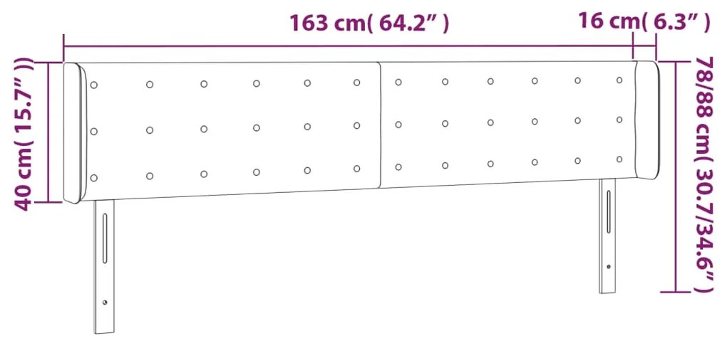 ΚΕΦΑΛΑΡΙ ΚΡΕΒΑΤΙΟΥ LED ΜΑΥΡΟ 163X16X78/88 ΕΚ. ΒΕΛΟΥΔΙΝΟ 3123726