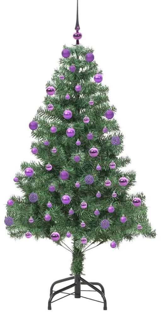 vidaXL Χριστουγεννιάτικο Δέντρο με 300 LED με βάση Πράσινο 180 cm PVC