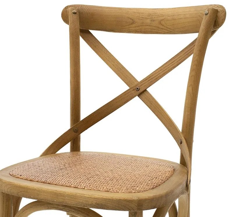 Καρέκλα Reid ξύλο καρυδί-έδρα καφέ rattan 45x55x87 εκ.