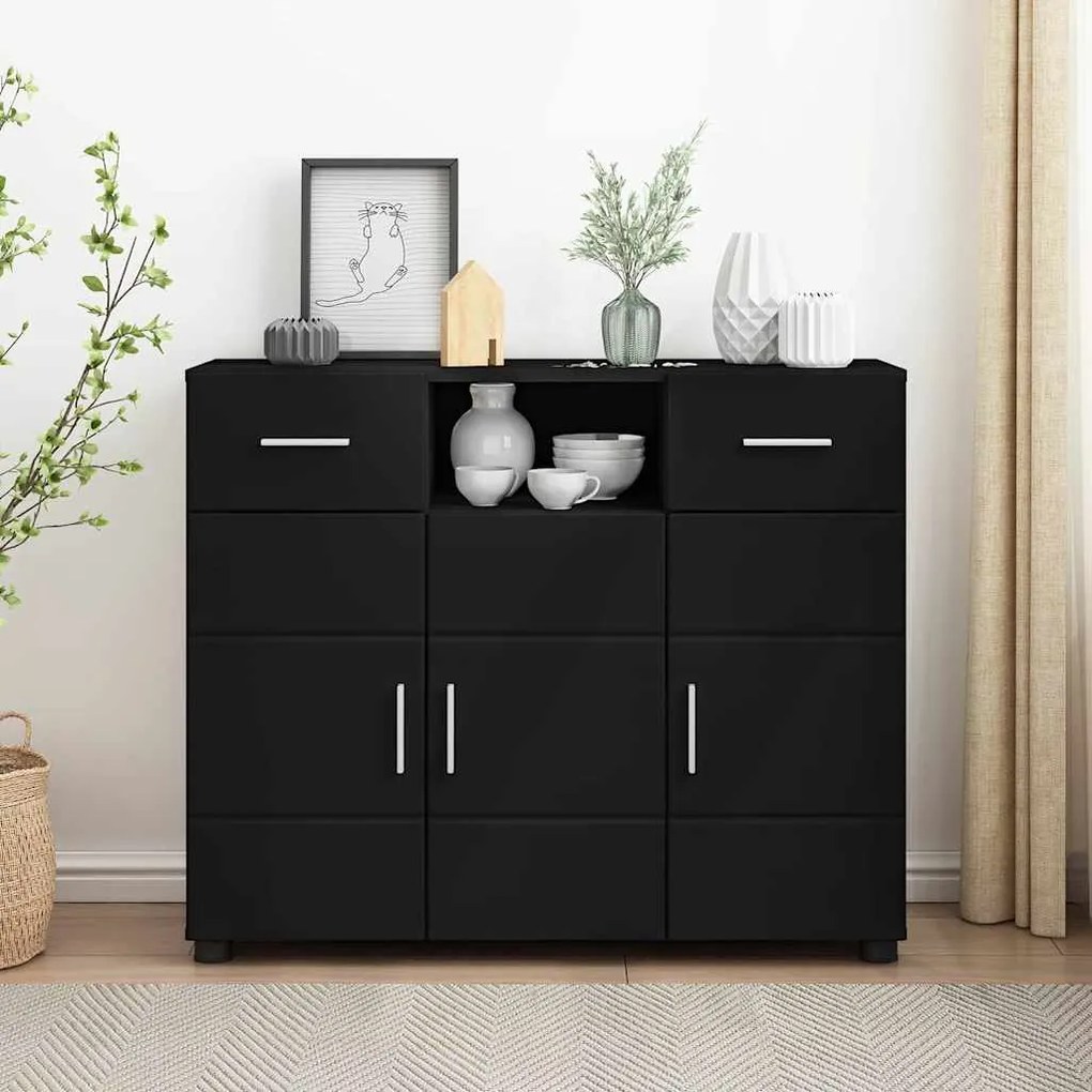 vidaXL Πλαϊνό γραφείο Μαύρο 88.5 x 30.5 x 73 εκ Επεξεργασμένο ξύλο