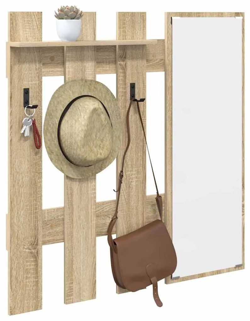 vidaXL Τοίχου Κρεμάστρα Επιτοίχιο Sonoma Oak 100 x 10 x 100 εκ