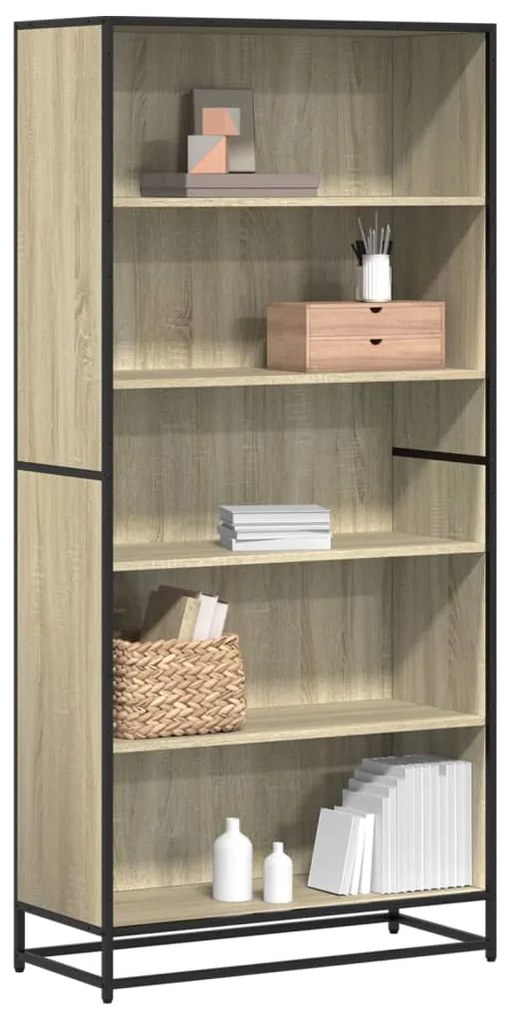 vidaXL Βιβλιοθήκη Sonoma Oak 80,5x35x170,5 cm Ξύλινη κατασκευή