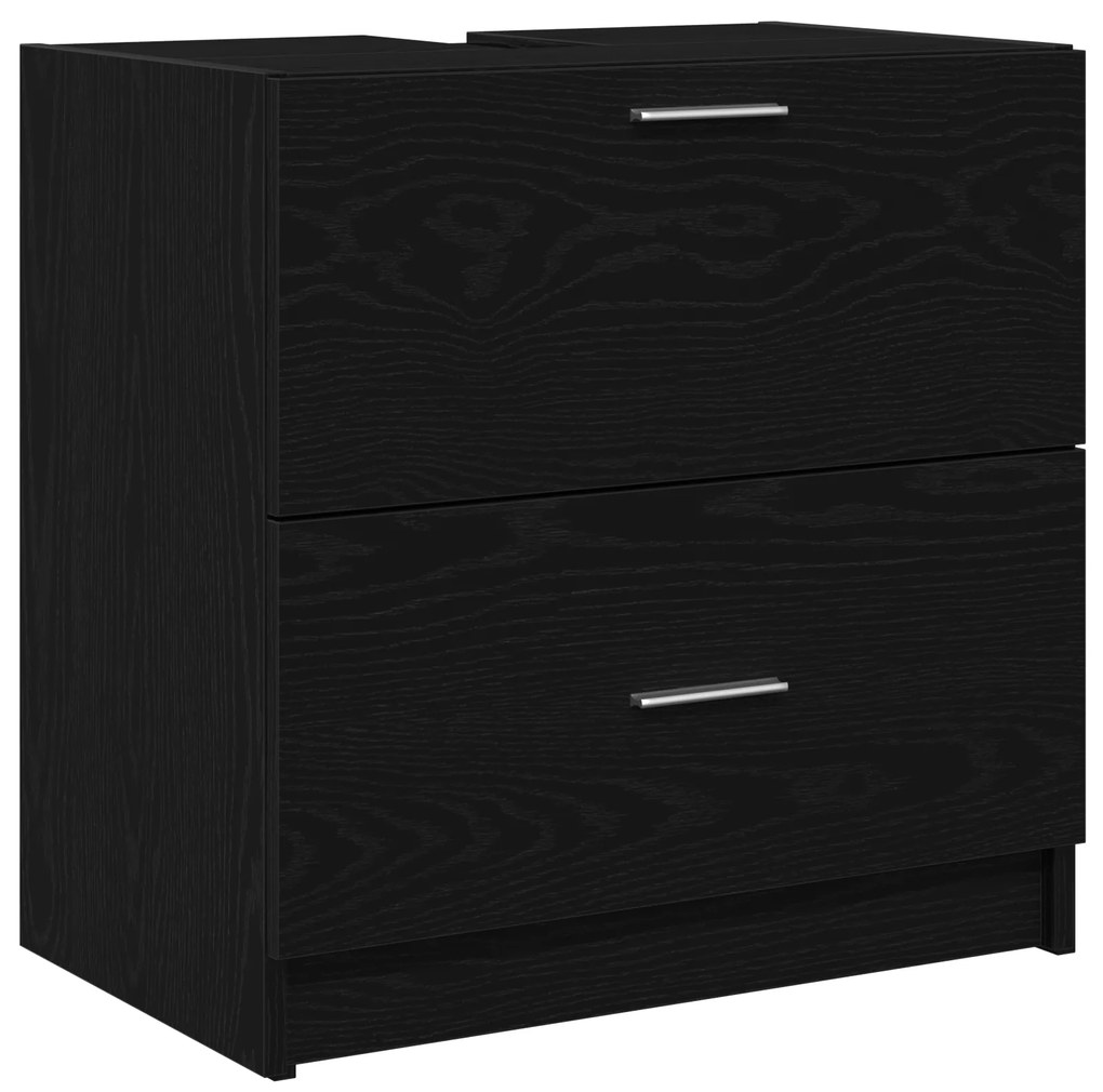 vidaXL Ντουλάπι Νιπτήρα Μαύρης Δρυός 59x37x59 εκ. Κατασκευασμένο Ξύλο