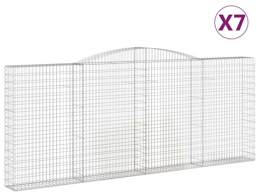 vidaXL Συρματοκιβώτια Τοξωτά 7 τεμ. 400x30x160/180 εκ. Γαλβαν. Ατσάλι