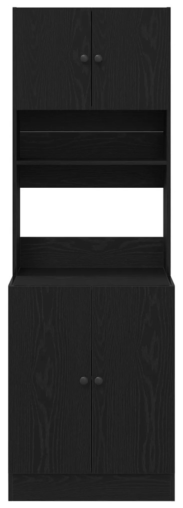 vidaXL ντουλάπι κουζίνας  σε μαύρη δρυ 60x50x180 εκ., φτιαγμένο από ξύλο.