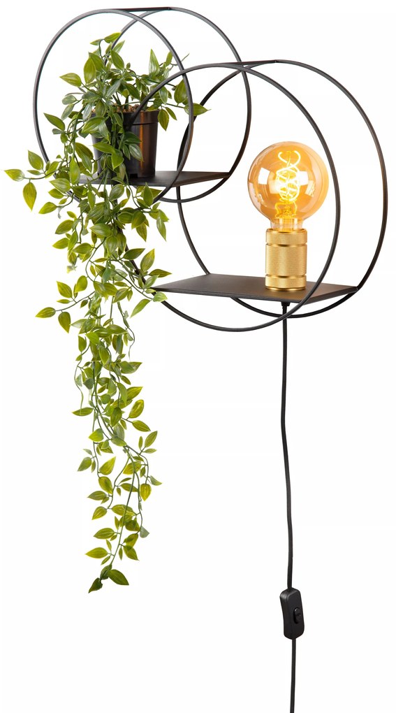 Φωτιστικό Επίτοιχο Lucide 21225-01-30 CIRCLE Μαύρο Ματ (Black Mat)|Χρυσό Χρώμα (Gold Coloured)