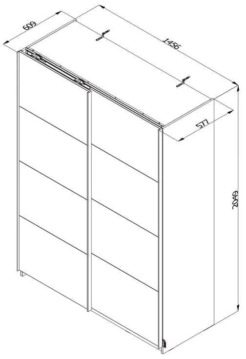 Ντουλάπα Gard 150 Artisan Oak 145x61x205 εκ. 145x61x205 εκ.