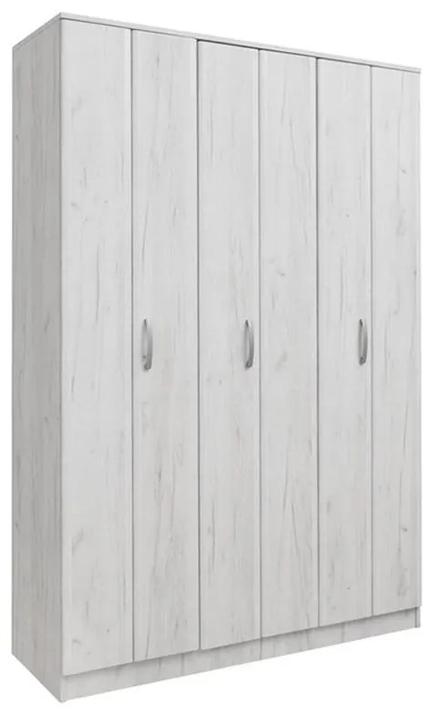 Wardrobe Fortuna F3 3-Door Λευκό Δρύς