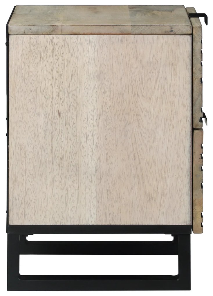 vidaXL Κομοδίνα με συρτάρι Λευκό και μαύρο 40 x 33.5 x 46 εκ