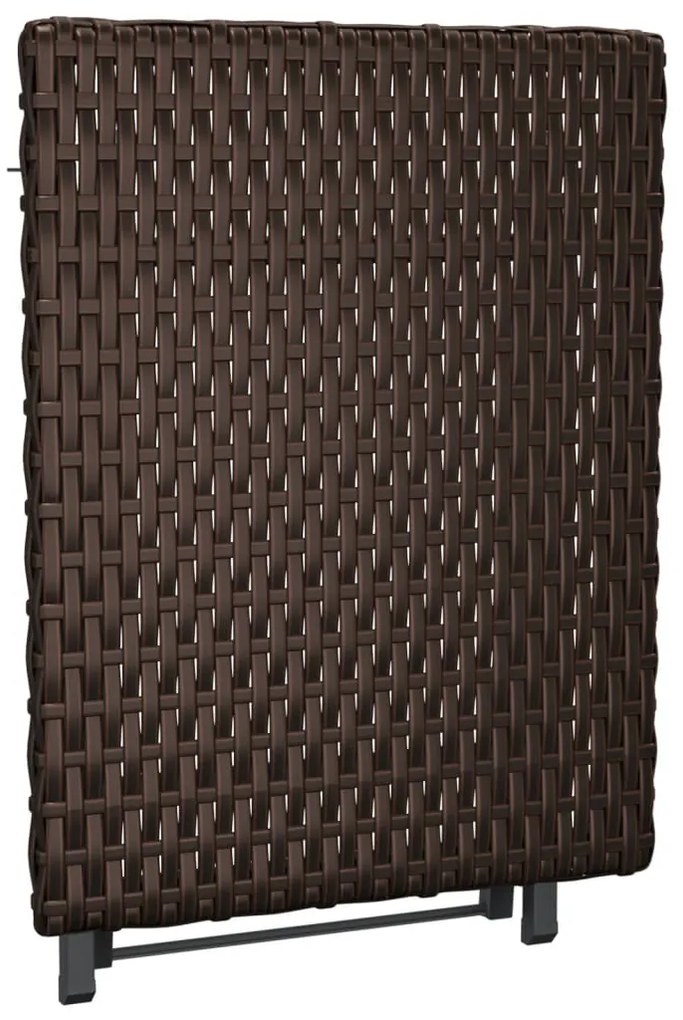 vidaXL Τραπέζι Πτυσσόμενο Καφέ 45 x 35 x 32 εκ. από Συνθετικό Ρατάν