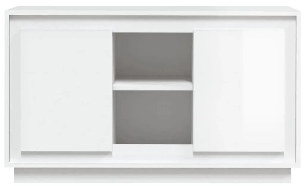 vidaXL Μπουφές Γυαλιστερό Λευκό 102x35x60 εκ. από Επεξεργασμένο Ξύλο