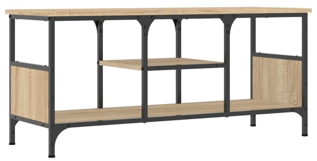 vidaXL Έπιπλο Τηλεόρασης Sonoma Δρυς 100x35x45 εκ. Επεξ. Ξύλο/Σίδερο