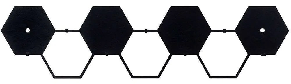 Κρεμάστρα Τοίχου 7 Θέσεων Hexagon 891TNL3107 60x16cm Black Wallity Μέταλλο