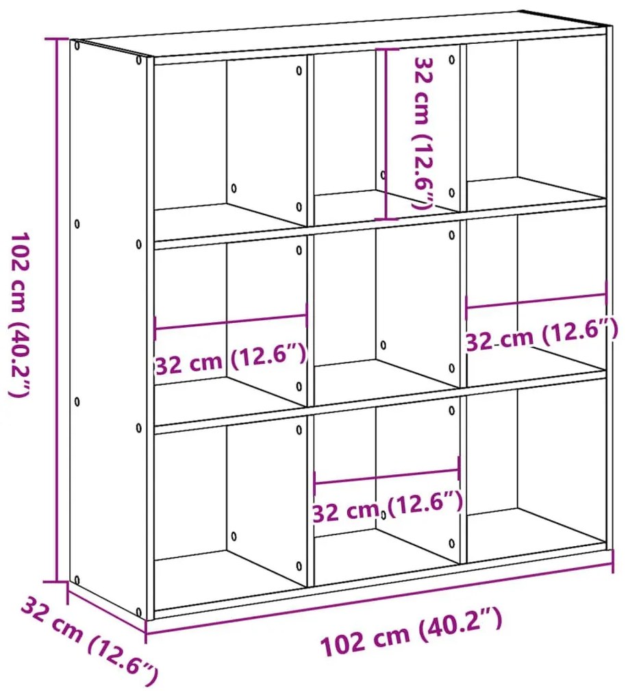 Βιβλιοθήκη Sonoma Δρυς 102x32x102 εκ. από Επεξεργασμένο Ξύλο - Καφέ